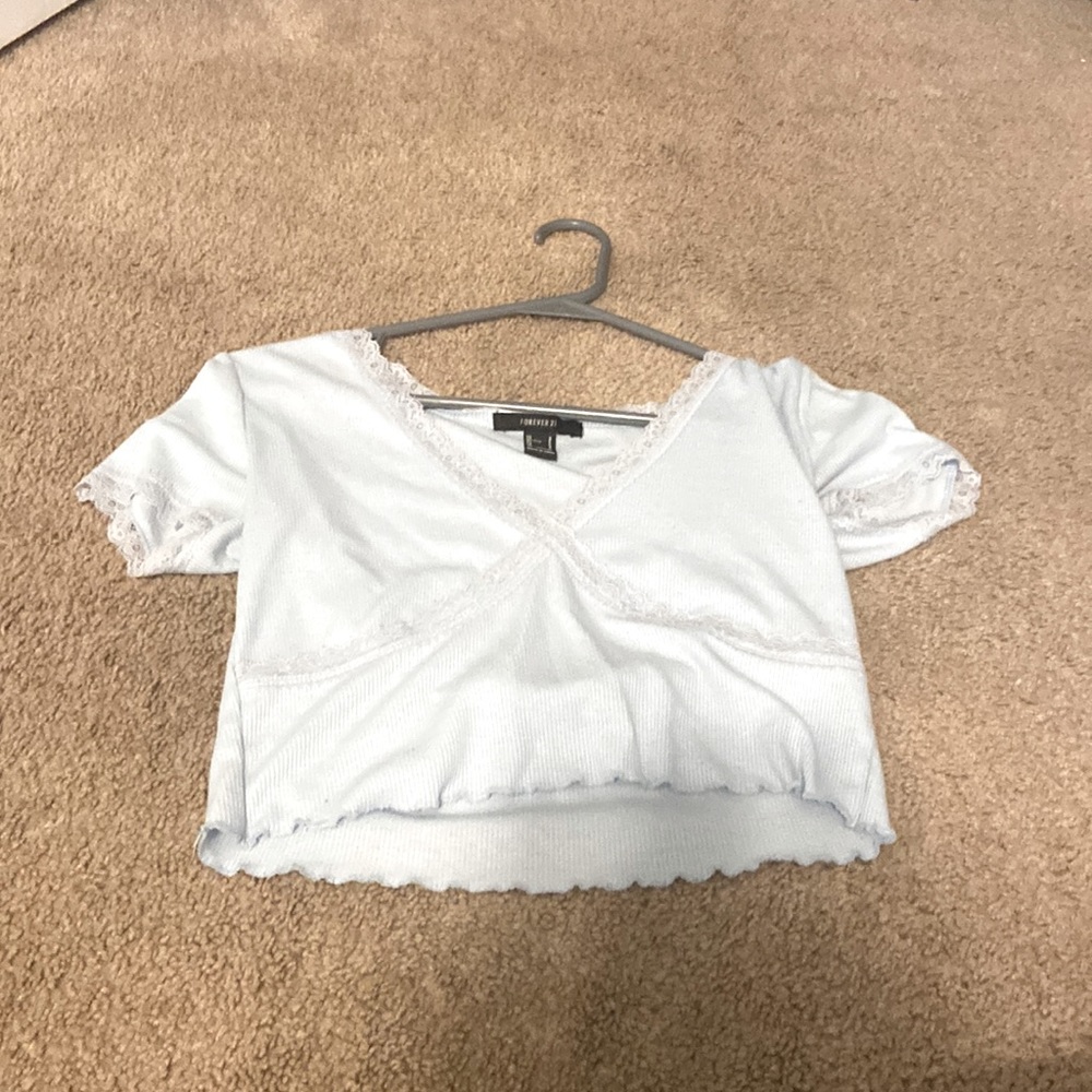 Light blue crop top